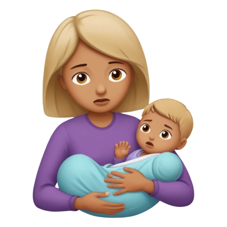 Giving birth emoji mom pushing out baby sticker