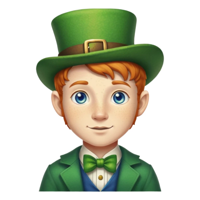 teenage leprechaun with freckles and blue eyes sticker