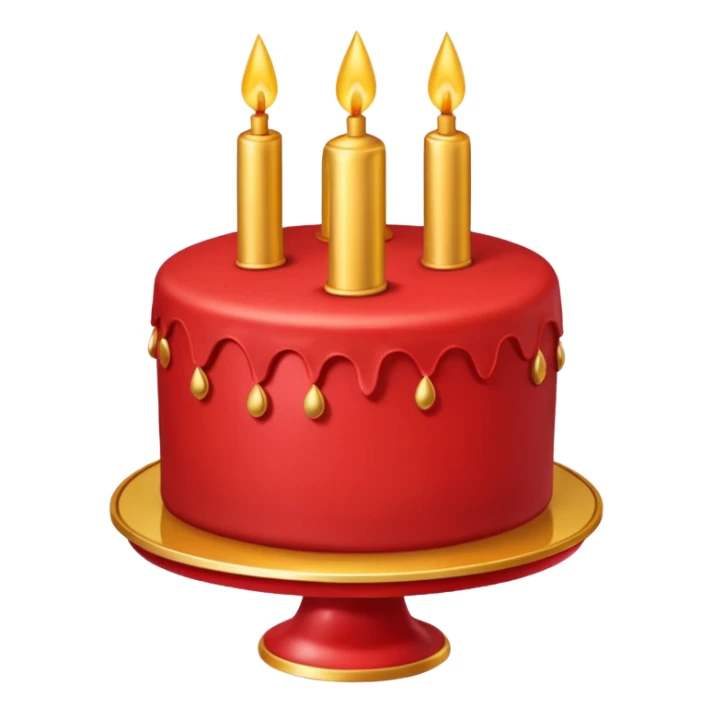 red cake with golden details sticker