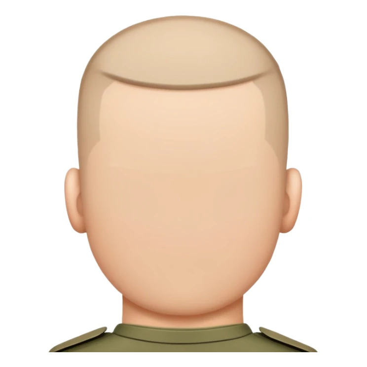 rear view of military soldier's head with crew cut sticker