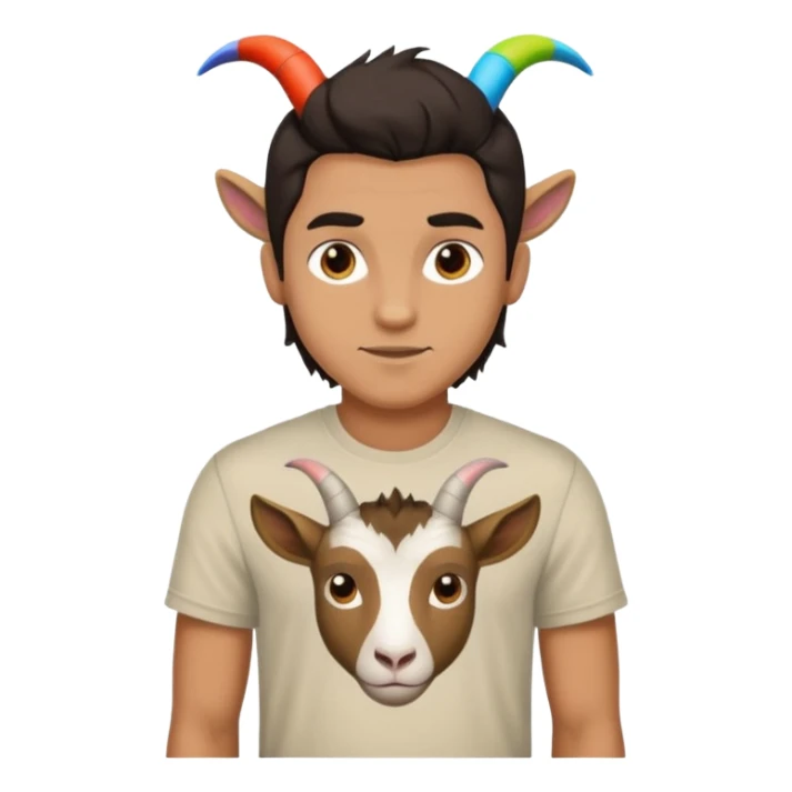 Heartless redneck man dark way hair & goat tee sticker