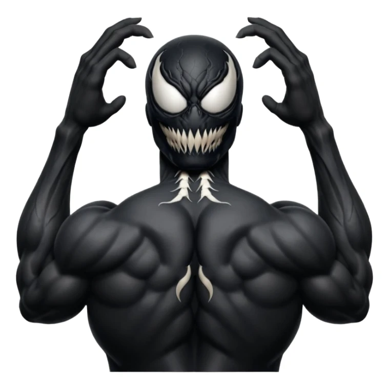 back of Venom's head with visible neck and shoulders sticker