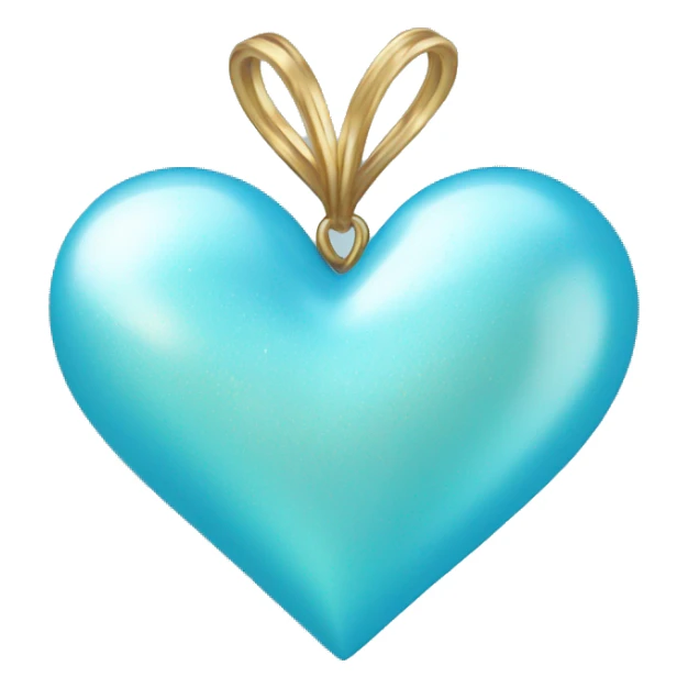 delicate light blue heart with shimmery shine, voluminous and round sticker