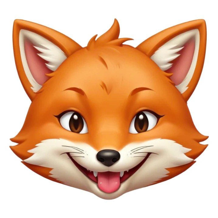Mischievous girl fox grinning with eyes closed and tongue sticking out sticker