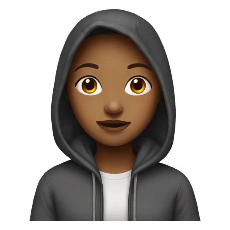 Girl wearing a hoodie  sticker