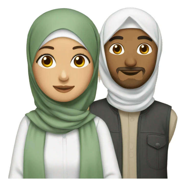 Hijabi girl with a man sticker