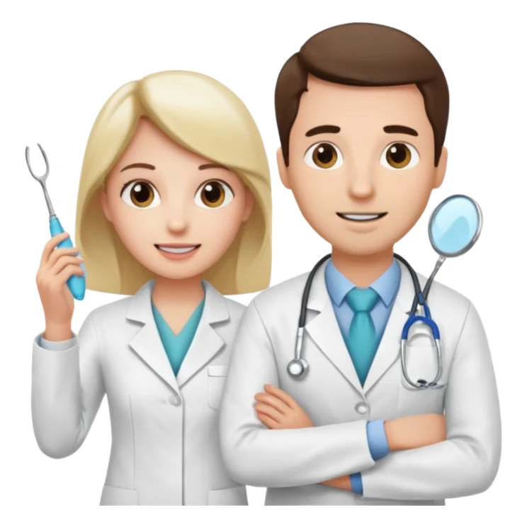 Odontólogos hombre y mujer  sticker