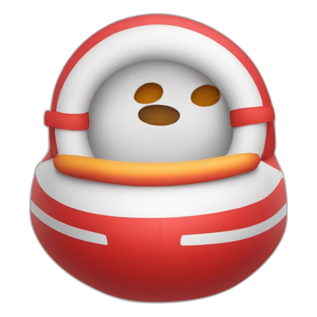 un emoji de un barco inflable rojo pero con motor  sticker