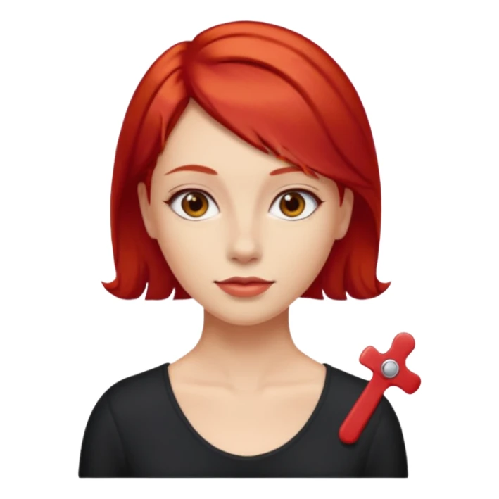 kırmızı toka takan kadın sticker