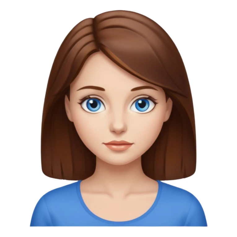 A beautiful woman with brown hair and blue eyes sticker