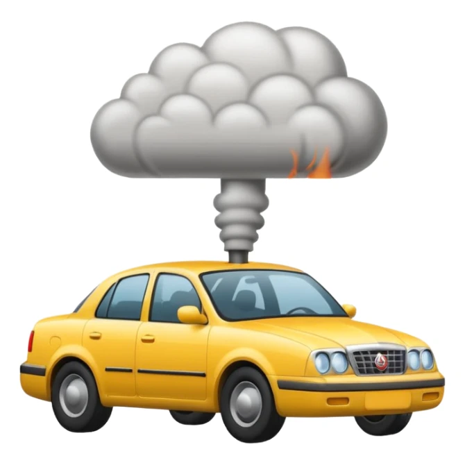 smoke coming out of a car silencer  sticker