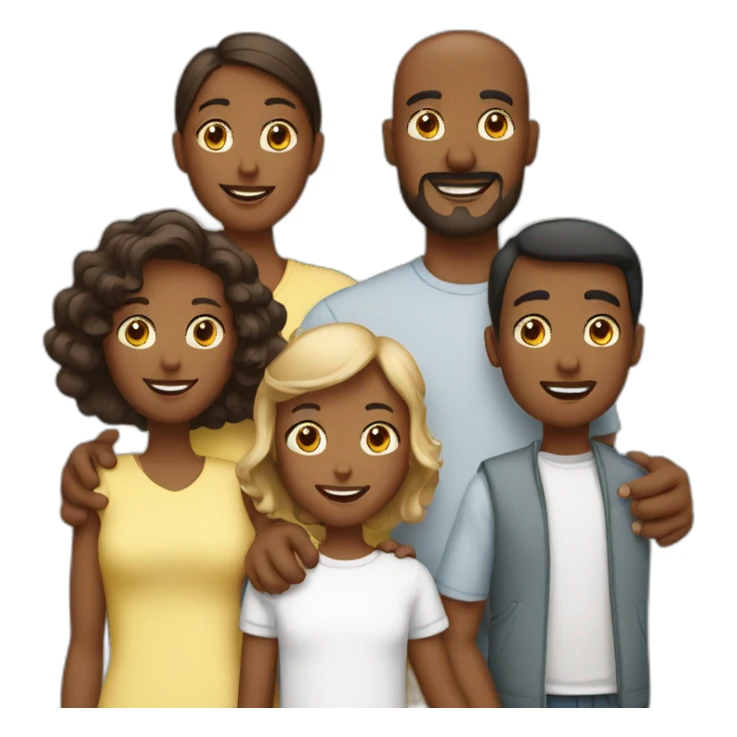 A family with 3 childrens and two parents sticker