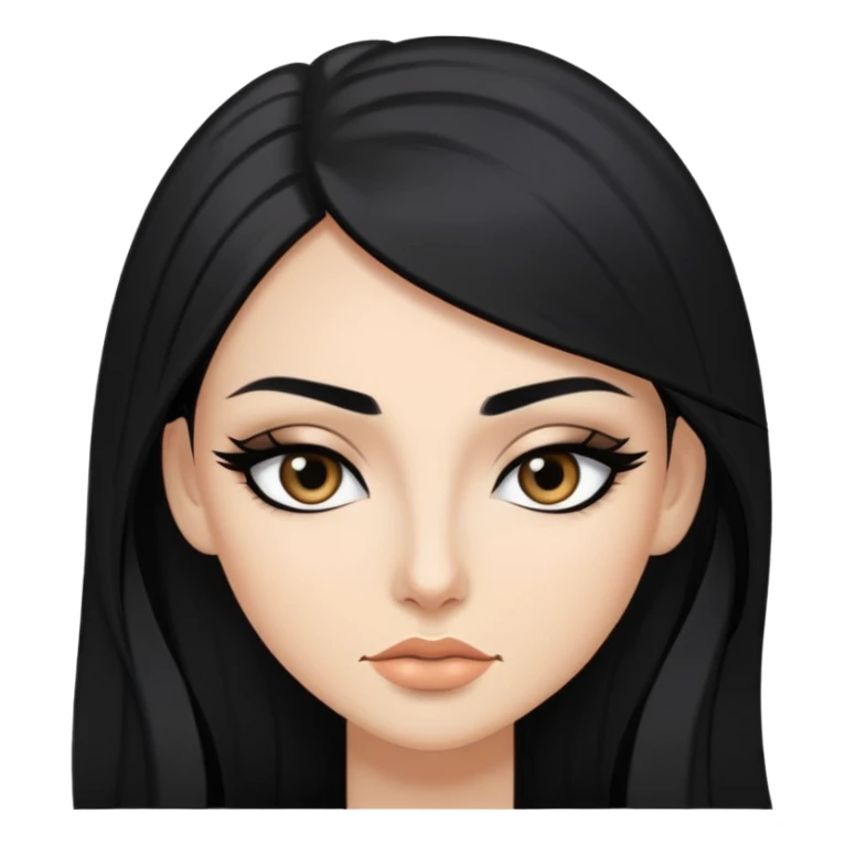 Long black hair, sharp eyeliner Baddie sticker