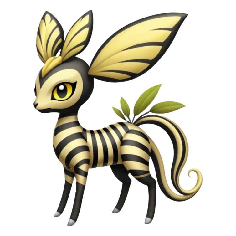 zig-zag-patterned tribal tropical hot spotted striped Meloetta-Giratina-Noibat-Pokémon-Fakémon-fusion-hybrid-creature sticker