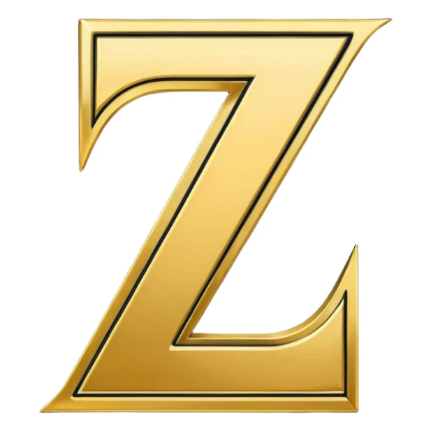 letter Z in black and gold sticker