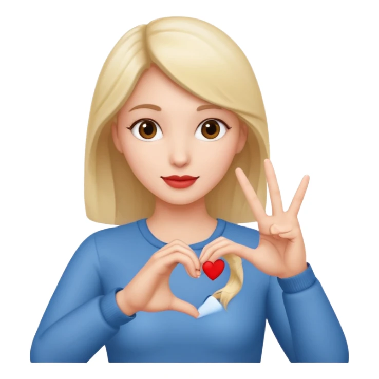 Perempuan buat jari berbentuk hati sticker