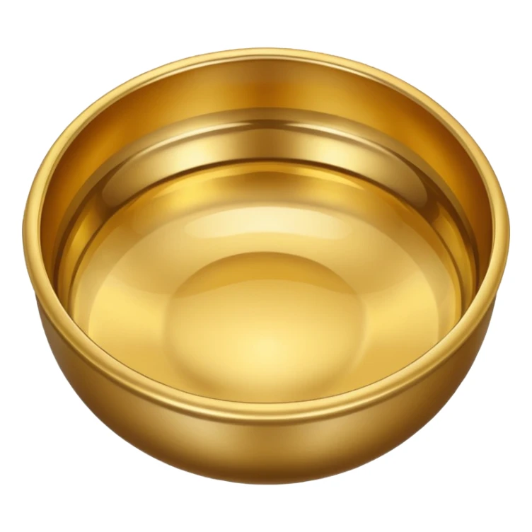 gold bowl top view filled with water sticker