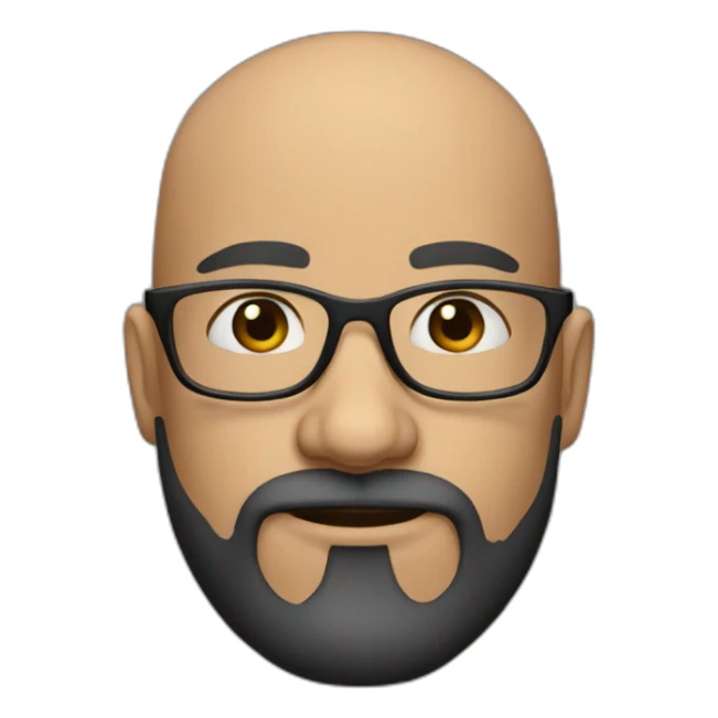 Almost bald 40 year old man with beard and glasses sticker
