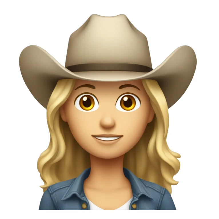 White women with a cowboy hat on sticker