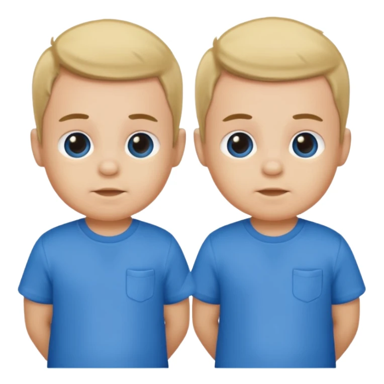 Twin baby boys with blue shirts on sticker