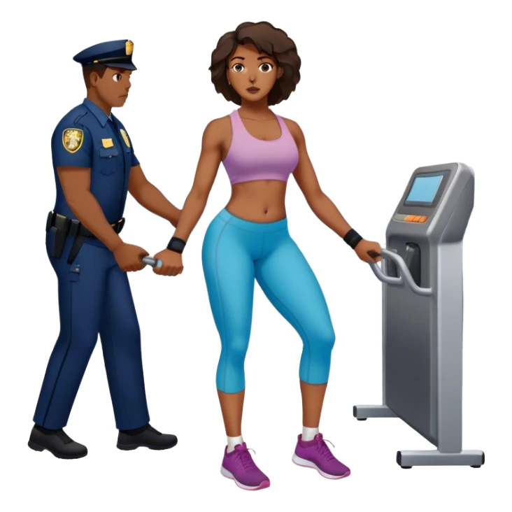 black woman getting stopped by airport security because of her ankle weights sticker