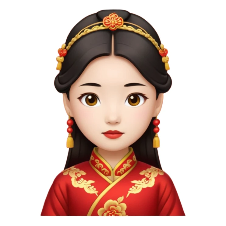 Asian girl wearing traditional Chinese clothes sticker