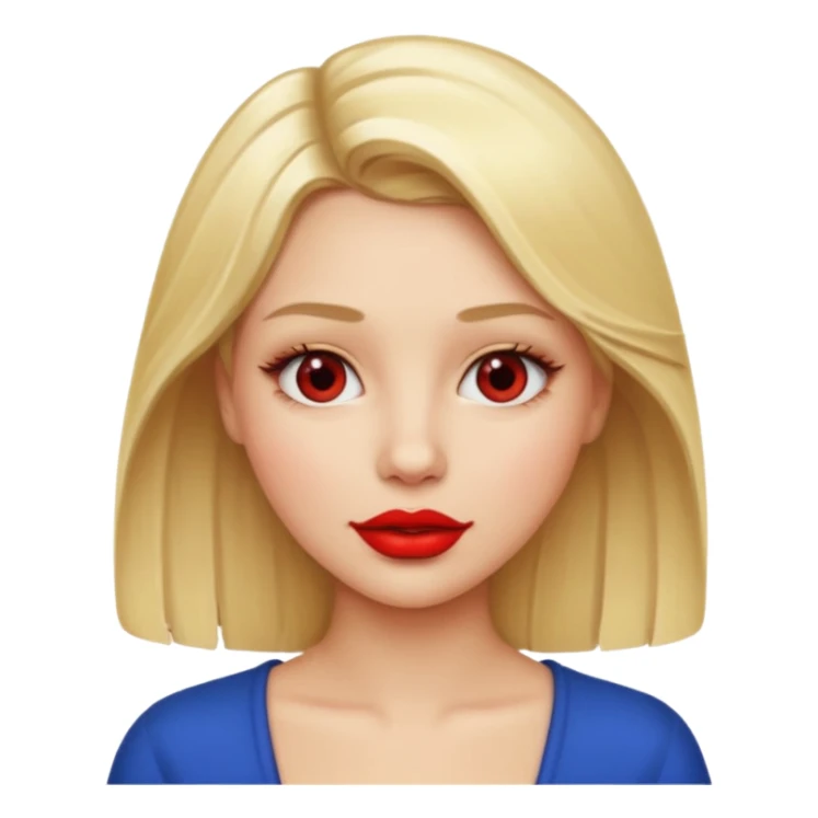 Blonde girl with red lips sticker