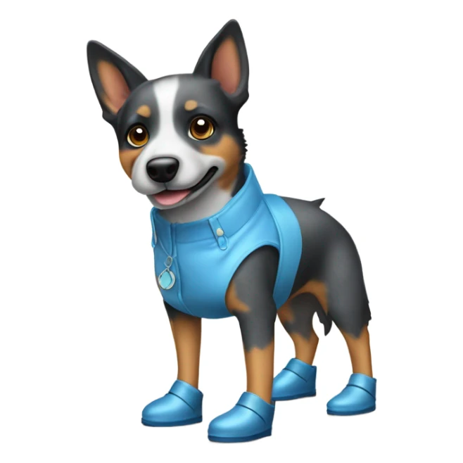 blue heeler wearing blue heels sticker