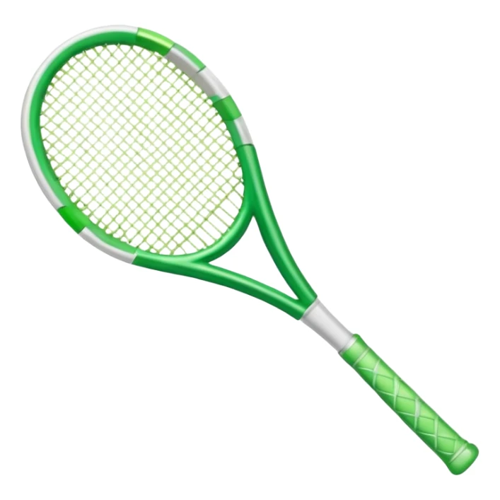 white and green (more white) glass crystal tennis racket sticker