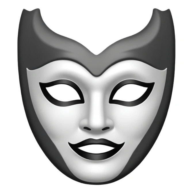 Create this emoji : 🎭 but in White and black and gray sticker