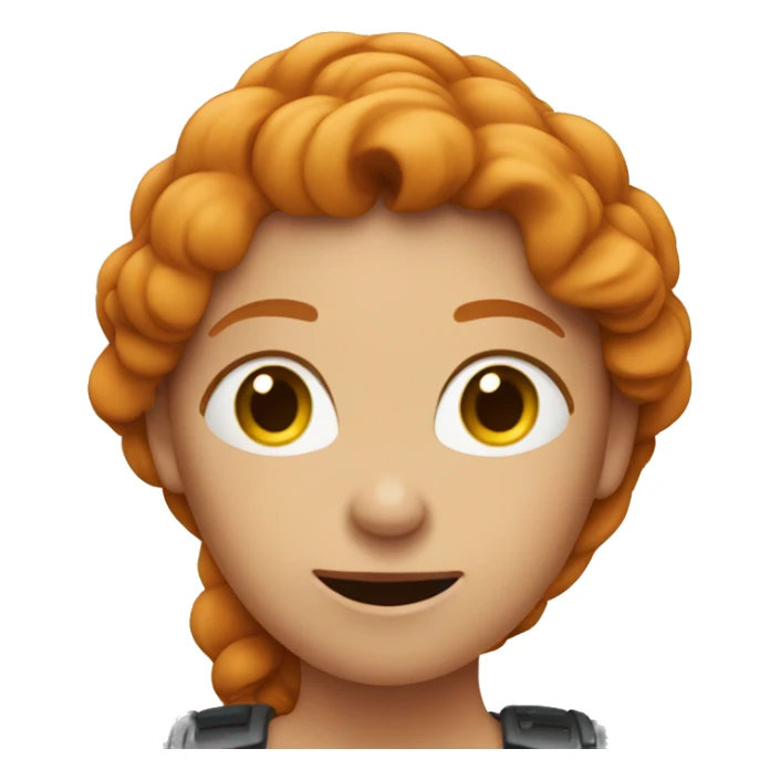 Ginger woman with shoulders and hands saying anyway  sticker