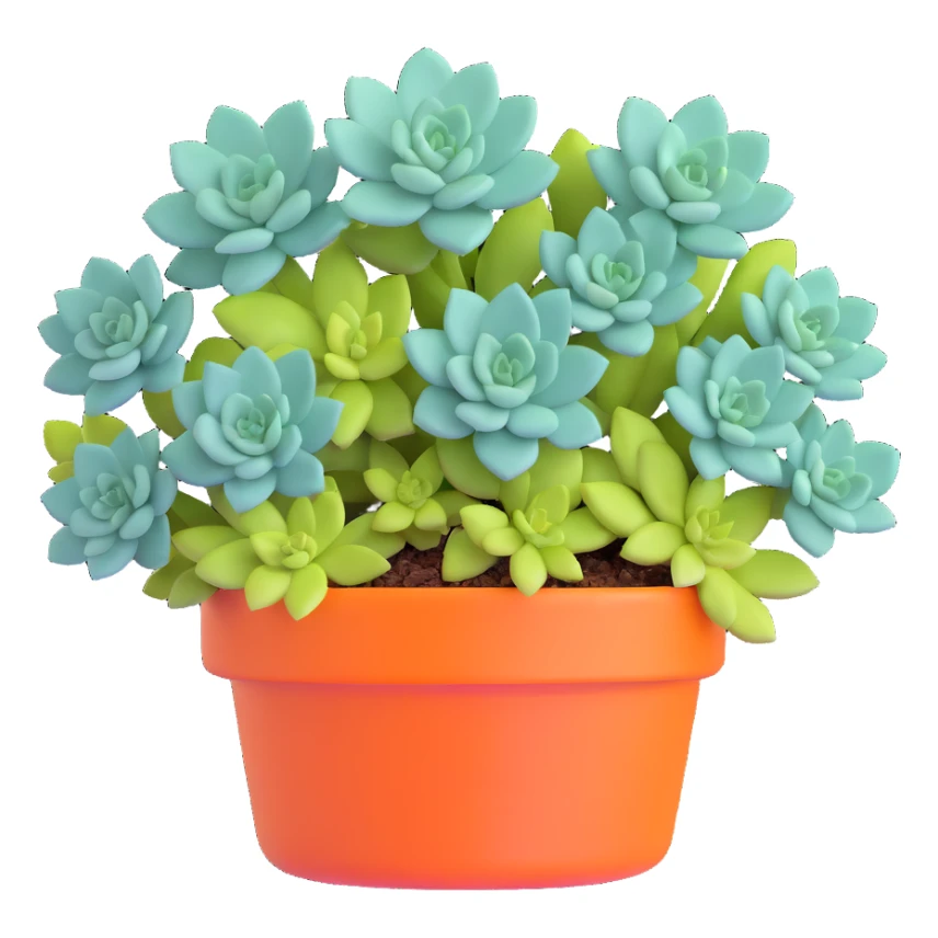 Sedum Pachyphyllum succulent with chubby blue-green leaves sticker