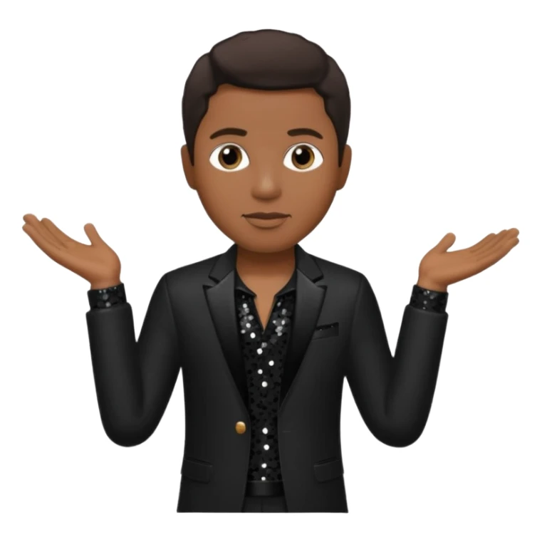 Kenneth Babyface Edmonds with dark brown hair, black sequin outfit sticker