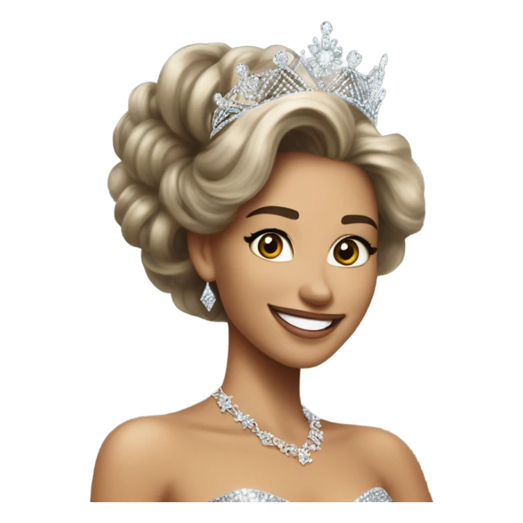 Antonia Porsild with her crown of miss universe  sticker