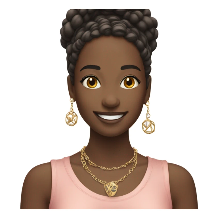 smiling girl outdoors with jewelry sticker