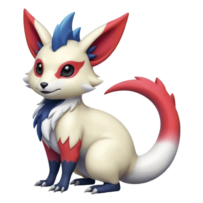  furry cute colorful exotic realistic painted smooth glossy Zangoose-Salandit-Minccino-Absol-fusion sticker