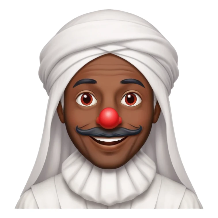 mix of a smiling sheikh and a clown  sticker