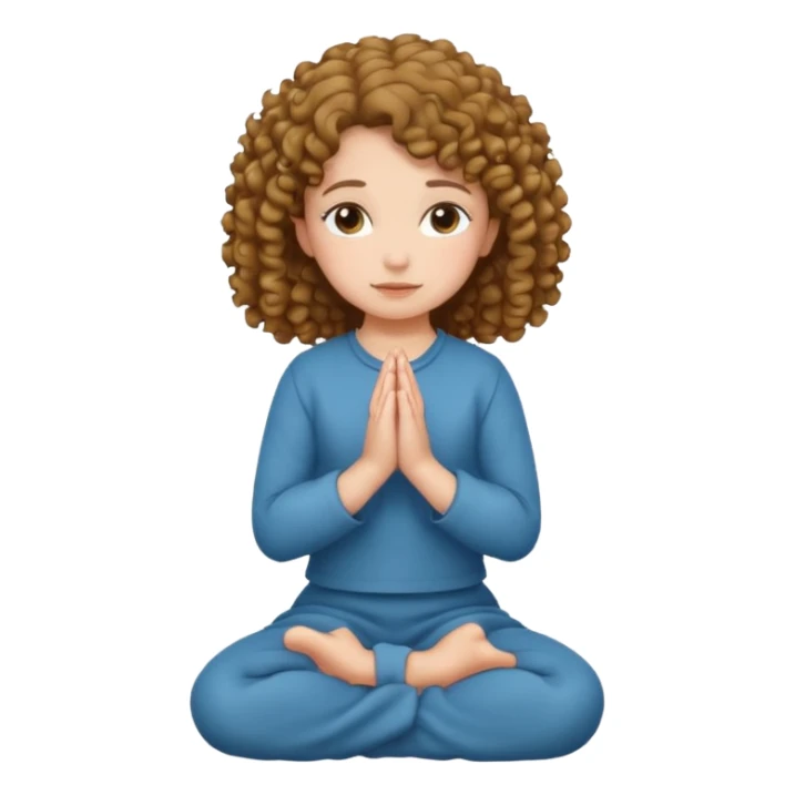 girl praying on knees curls  sticker