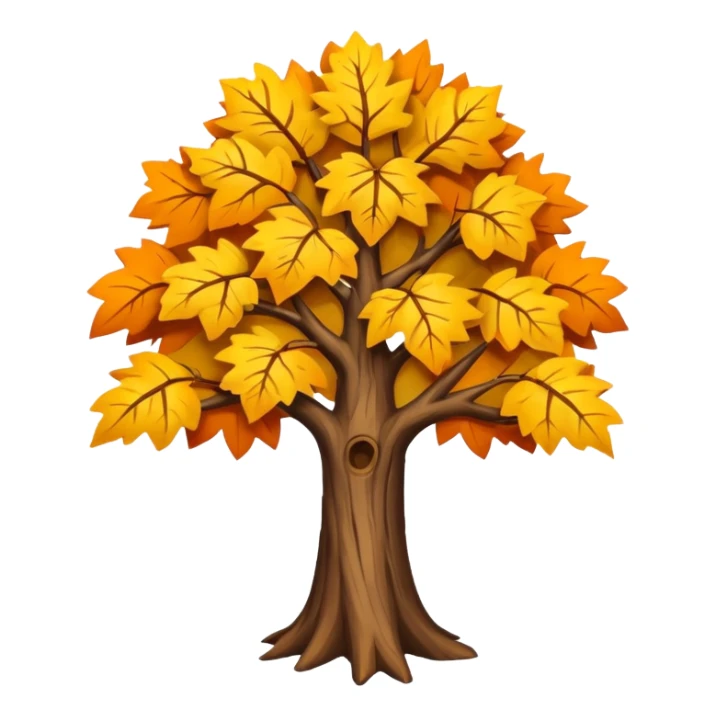 Tree with a few orange yellow and brown leaves  sticker