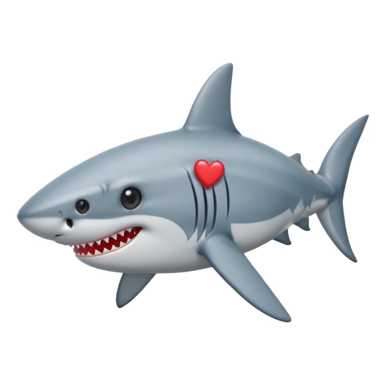 Shark with hearts in the eyes sticker