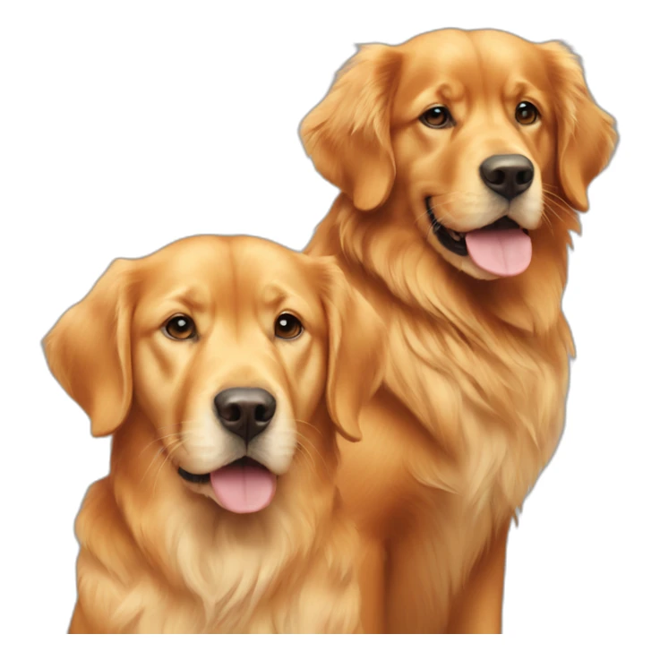 one orange cat and two golden retriever dogs sticker