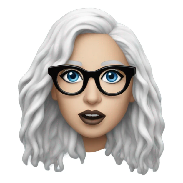 Hyper Realistic lady gaga rain on me blue eyes black glasses  sticker