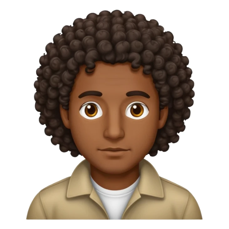 Puerto Rican man with very cohort curly hair sticker