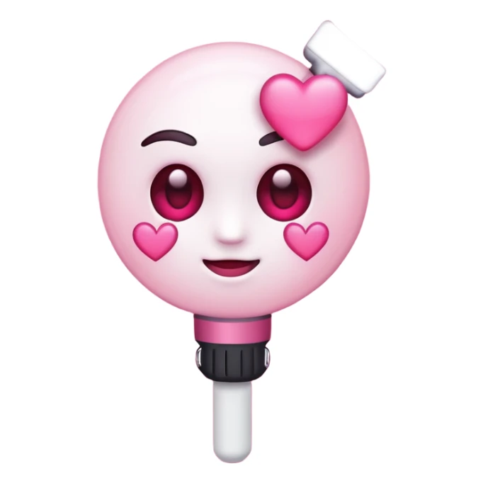 a fan emoji with heart eyes holding light stick sticker