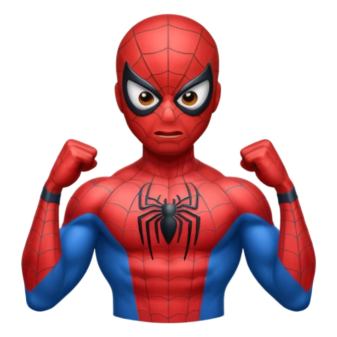 emoji de spiderman haciendo gimnasio  sticker