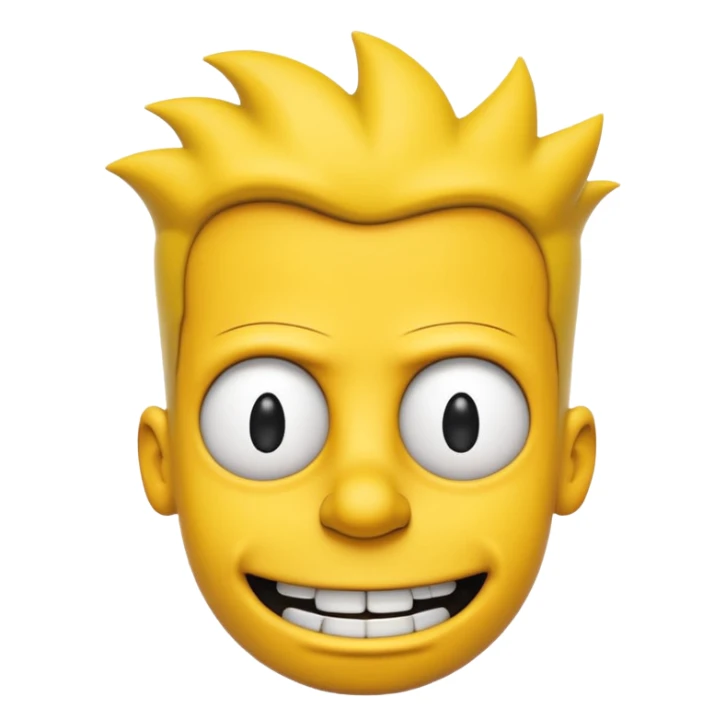 bart simpson With An 2D Style with none black except for the pupils sticker