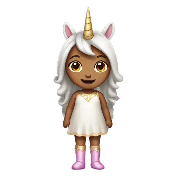 Little tan girl dressed as a unicorn  sticker