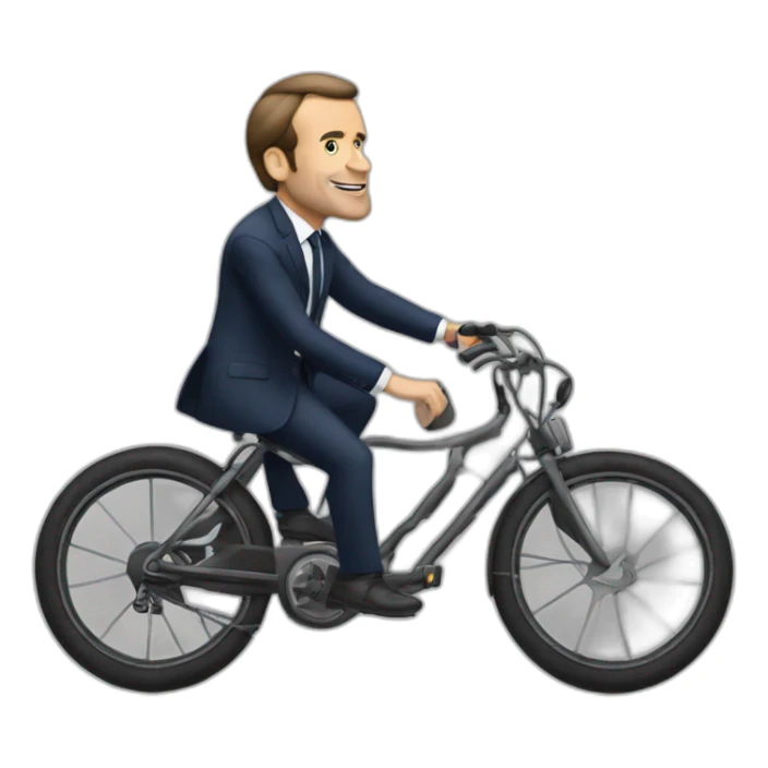 Macron qui fait du vélo sticker