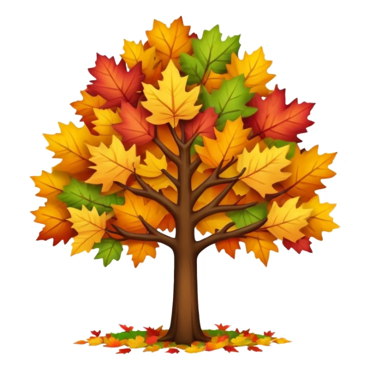tree in the fall with colorful autumn leaves sticker
