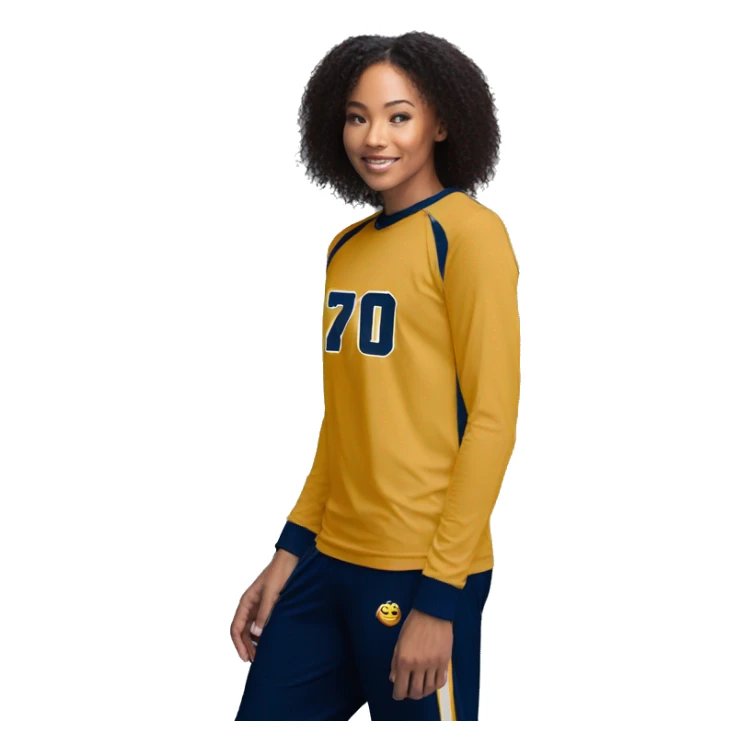 Basketball longsleeve warmup top gold/navy sticker